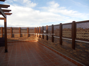 celosías de madera para terraza en azotea, provincia de Toledo, obra de 2013